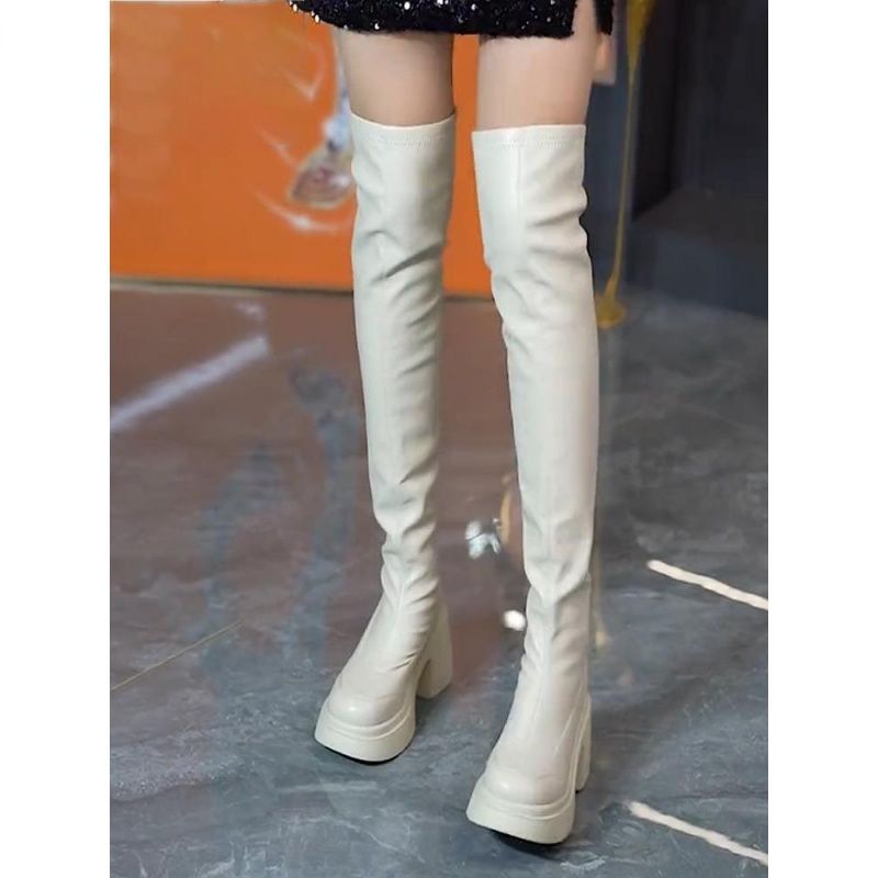 أحذية طويلة بكعب عالٍ ونعل سمي - مراجعة Knee High Sock Women وسعره