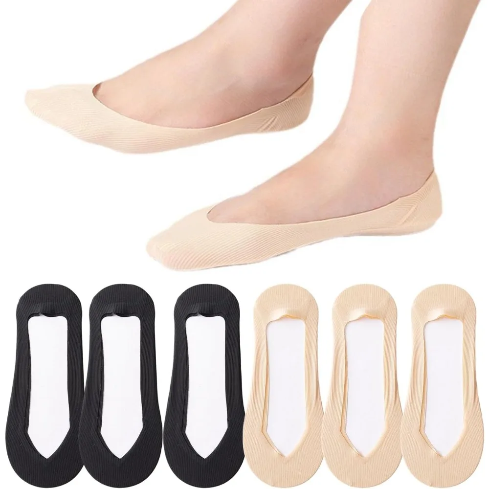 6 أزواج من الجوارب النسائية غي - مراجعة Invisibility Sock Loafer وسعره