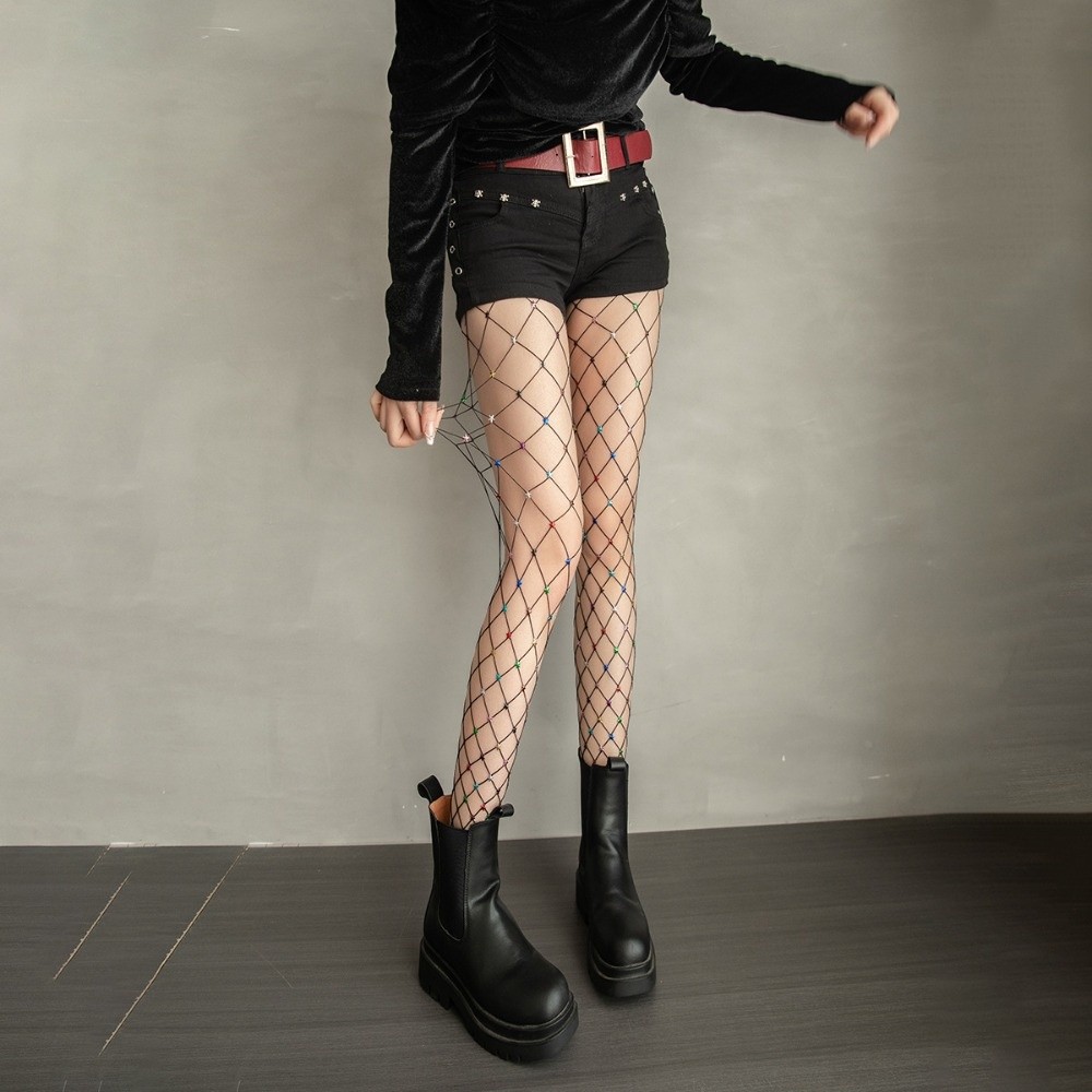 جوارب شبكية ملونة بتصميم Y2K،  - مراجعة Fishnet Stocking Women وسعره